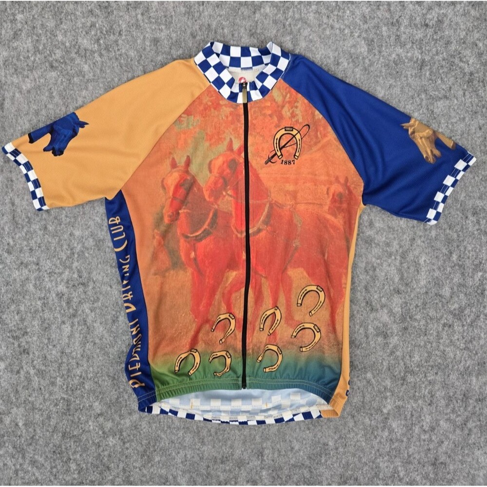 Castelli Cycling Jersey Mens Large Full Zip Short Sleeve Awesome AOP Multicolor
